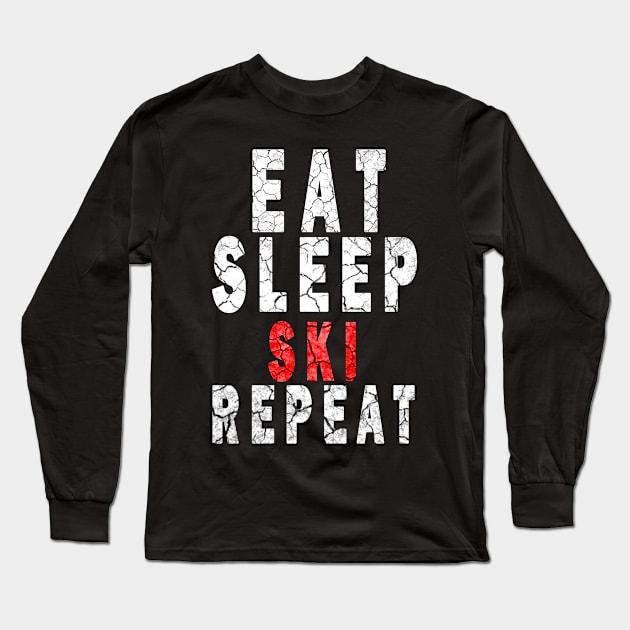 eat sleep ski repeat T Long Sleeve T-Shirt by DesignerMAN